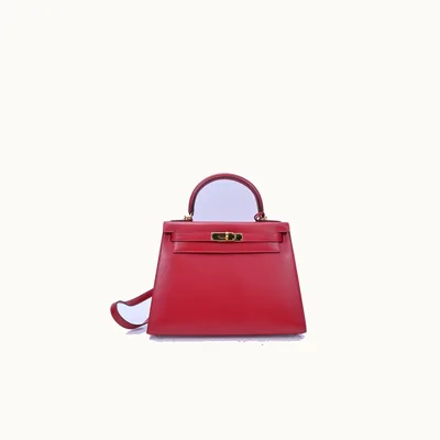 Hermès De mano Hermes Kelly 28 Box Sellier Rouge Vif GHW Rojo