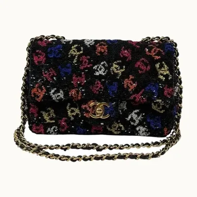 Bolsa Chanel Clásica Mini CC Lentejuelas